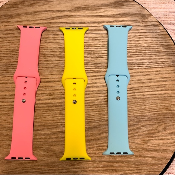 Watch bands for Apple Smart Watch size 42/44mm pastel colors set of 3 - Picture 3 of 4